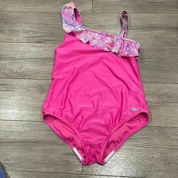 ❤️FREE ❤️NWOT [Y16]Speedo  Girls Pink One Piece Swim Suit - Picture 1 of 3